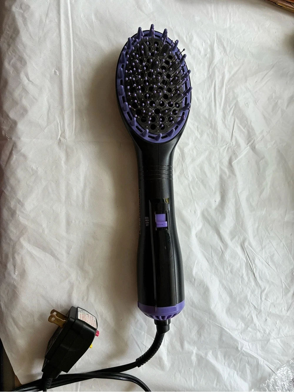 Black and Purple Hot Air Brush - Women's Hair Styling Tool